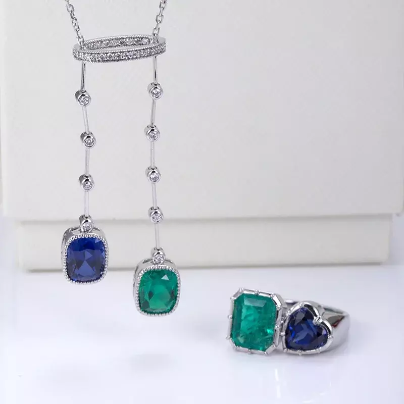 Ruif linuy-anéis de esmeralda e laboratório de safira para mulheres, 9k/14k/18k, alta personalização, jóias finas, novo design, msr-1170