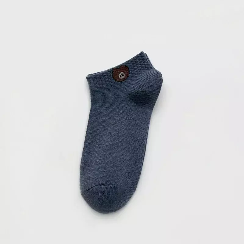 ถุงเท้าผ้าคอตตอนใส่สบายสำหรับกีฬาสำหรับผู้หญิงถุงเท้าหมีขาวดำทำจากโพลีเอสเตอร์2024