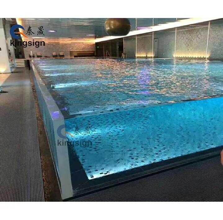 Piscina de vidro acrílica grossa clara do aquário da folha de vidro de 50mm no plexiglás