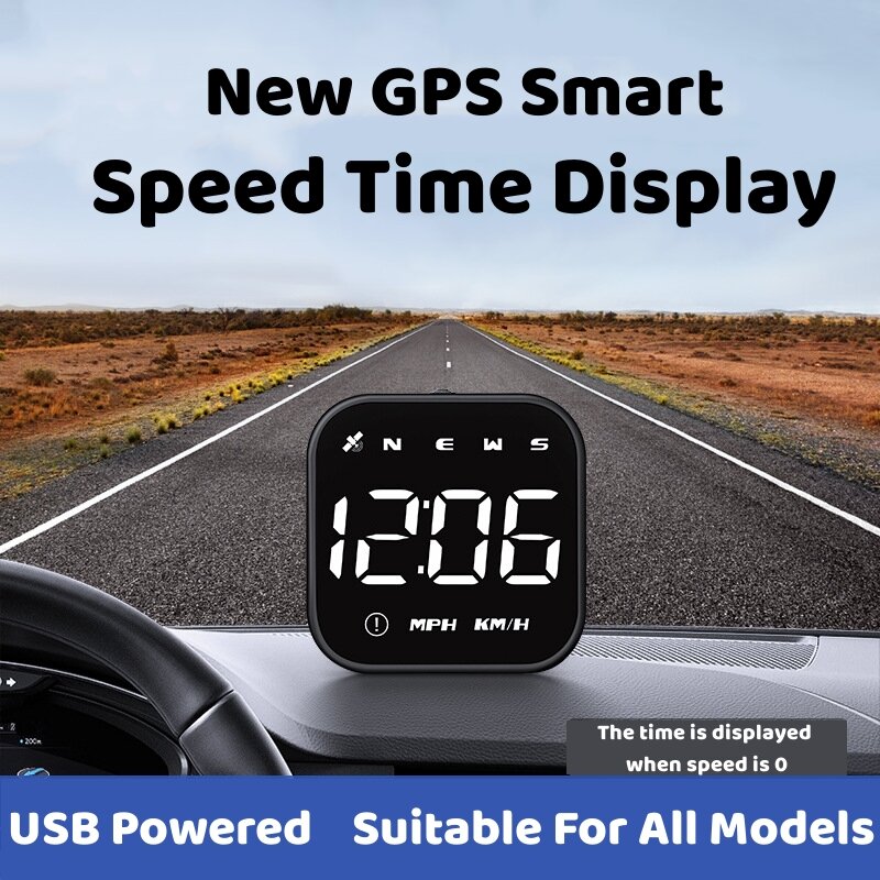 Wyświetlacz LED automatyczny prędkościomierz inteligentny cyfrowy budzik przypomnienie GPS HUD akcesoria samochodowe do samochodu uniwersalnego