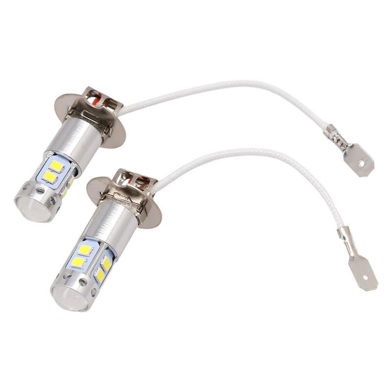 Cheap 1/2Pcs H3 LED Car Fog Light Bulb 12/24V 100W 1000LM White 6000K 360  Degree Beam Car Headlight DRL Driving Auto Fog Lamp Bulbs