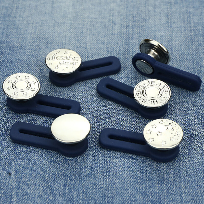 Metal Retractable Buckle Buttons for Clothing Jeans Adjustable Waistline Increase Waist Fastener Extended Button