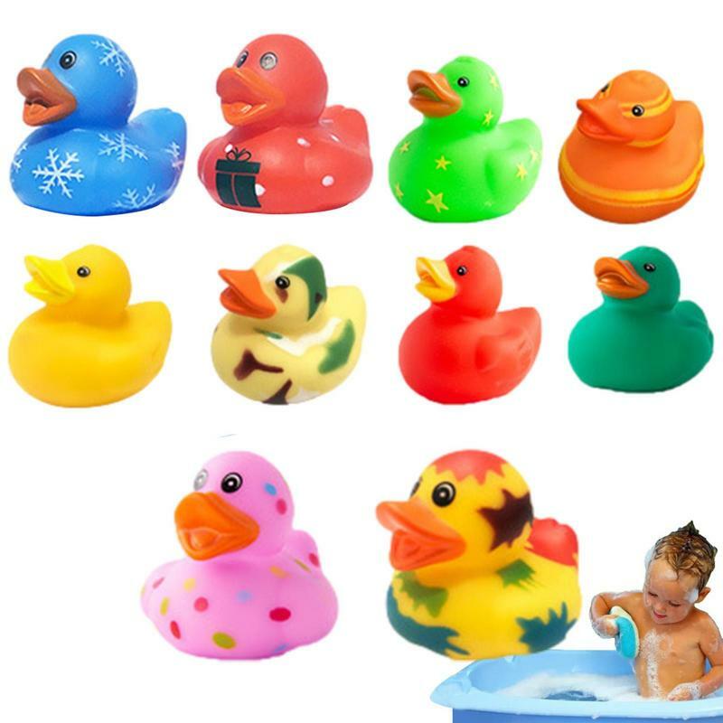 Christmas Ducks 10pcs Colorful Ducks Bath Toy Duck Create A Christmas Mood With Cute Duck Toys For Kids Girls Party Decoration