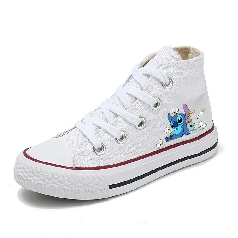 Zapatillas de lona para niños y niñas, zapatos deportivos de Lilo Stitch con dibujos animados, tenis con estampado de moda, x010