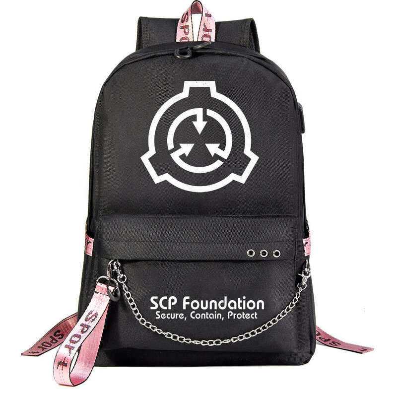 SCP-Secure تحتوي على حقائب حماية مدرسية للأولاد والبنات ، حقيبة ظهر للسفر للمراهق ، شحن USB ، سلسلة ، حقيبة كتب جامعية