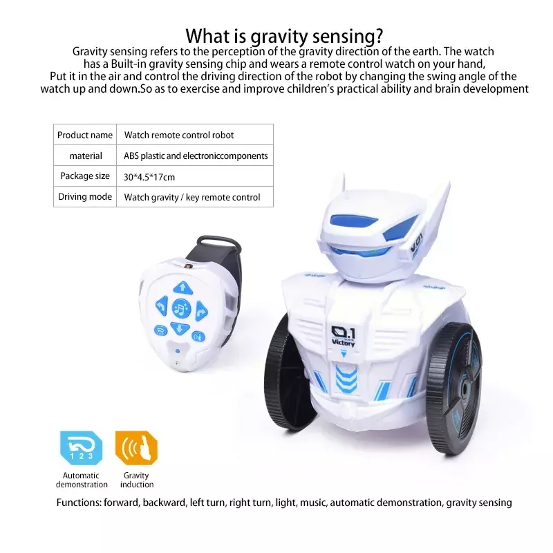 Orologio con rilevamento della gravità Rc Wireless 2.4G telecomando Robot intelligente giocattoli per bambini per ragazzi e ragazze regalo fai da te
