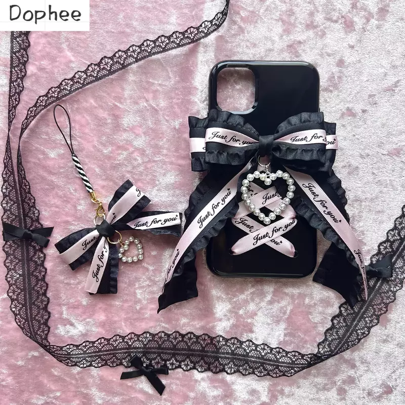 Dothee-lolita弓リボン電話ケース、ソフト、オリジナル、日本スタイル、iPhone 12、13、14、15プラス、プロ、最大、スパイス、女の子、女性