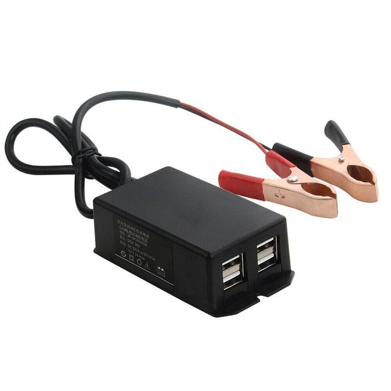 Motorrad Batterie clip Handy Ladestecker 4-in-1 USB Schnell lade adapter für Lautsprecher LED Lichter Navigatoren