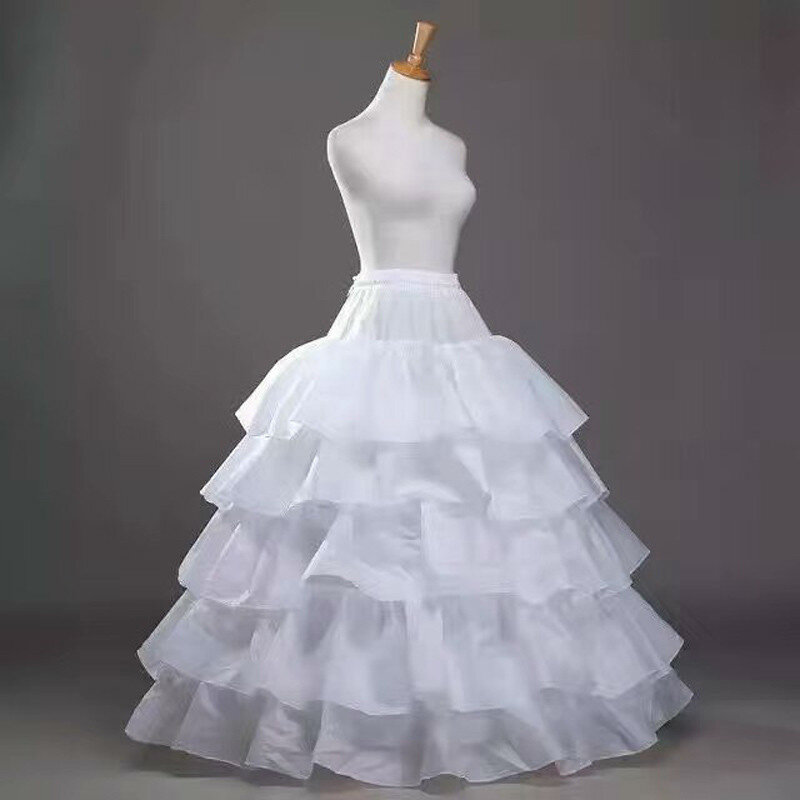 Vestido de casamento com 5 camadas de crinolina, conjunto para baile de casamento