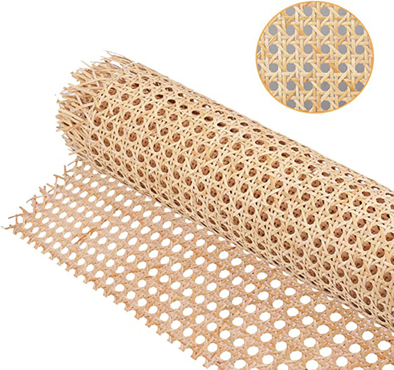 Natural Rattan Webbing For Cane Projects 45Cm Woven Open Mesh Cane - Cane Webbing - Natural Rattan Webbing Roll Plastic