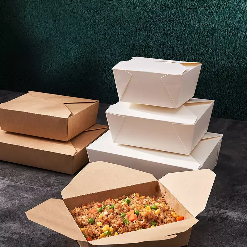 Recipiente de embalagem de almoço dobrável, Takeaway Take Out Fast Food Burger C, Design personalizado descartável, Produto personalizado, Atacado