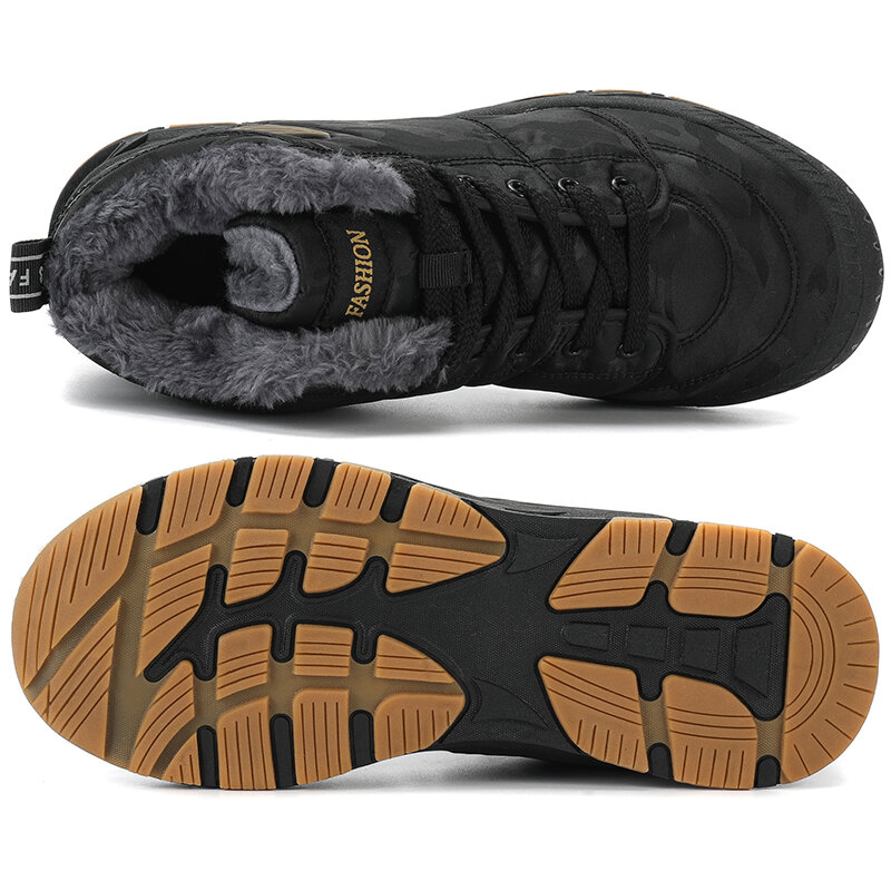 Sepatu Bot Pergelangan Kaki Tahan Air Pria Sepatu Bot Salju Mewah Hangat Musim Dingin Sneakers Luar Ruangan Pria Sepatu Bot Pria Karet Musim Dingin Ukuran Besar