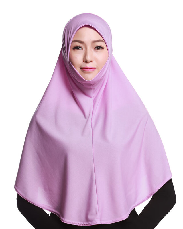 Hijab musulmán de algodón para mujer, bufanda islámica, chales árabes, Hijabs instantáneos, una pieza, pañuelo para la cabeza Amira, 34 colores
