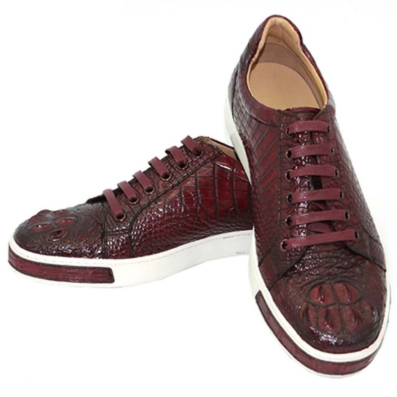 Hulangzhishi personalizado sapatos de crocodilo rendas-up lazer sapatos planos homens sapatos de crocodilo moda masculina lazer sapatos de crocodilo