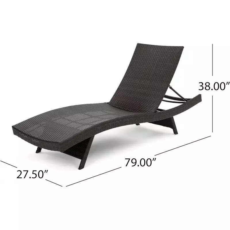 Christopher Knight-Outdoor Wicker ajustável Chaise Lounge, Multibrown Lounge, Home Salem