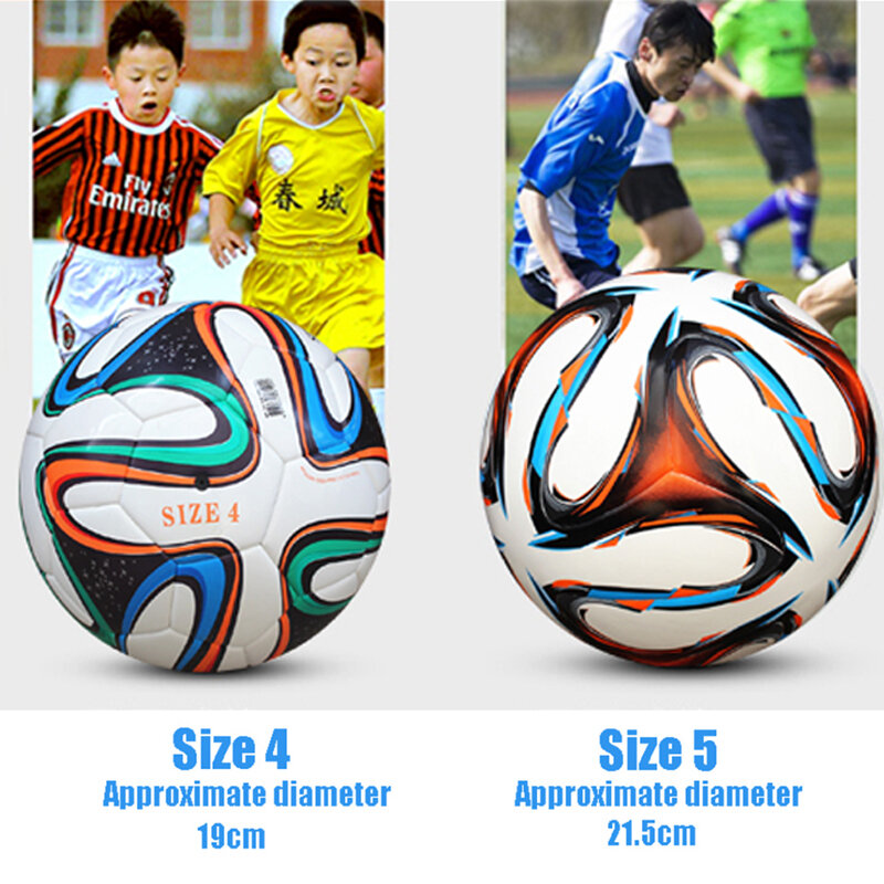 Balón de fútbol de partido para niños y adultos, fútbol de talla 5, entrenamiento profesional de alta calidad, equipo sin costuras de PU