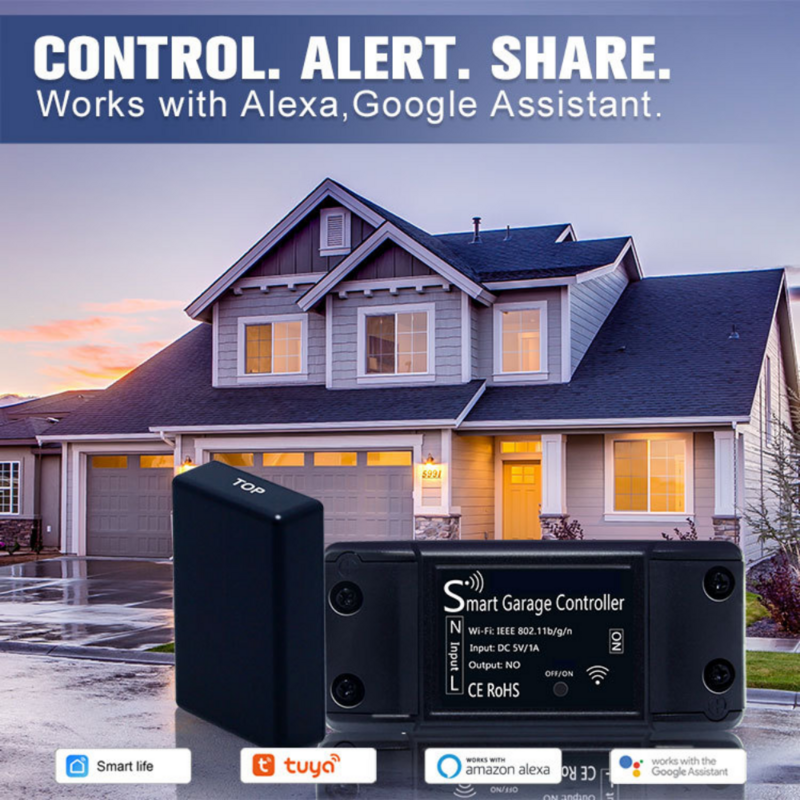 Smart Garage Voice Controller com Assistente De Voz Produtos Tuya Controlador De Porta De Garagem Sem Fio WiFi Product Linkage Equipment