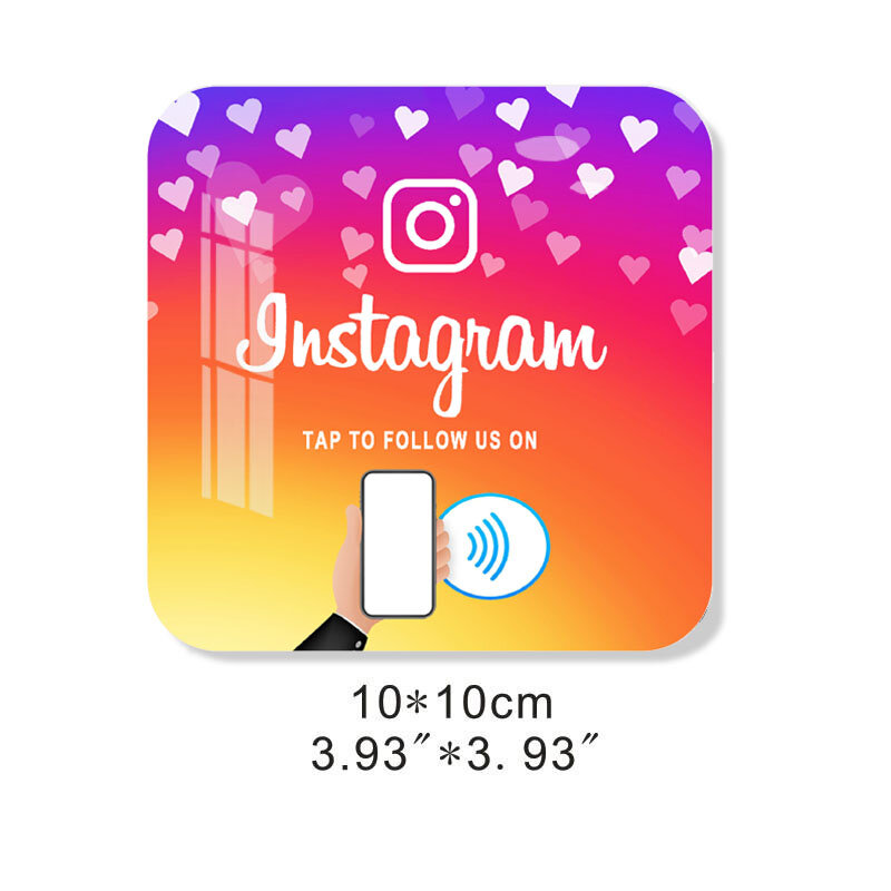 Placa acrílica NFC para Instagram, Aumente seus seguidores e negócios, Placa NFC