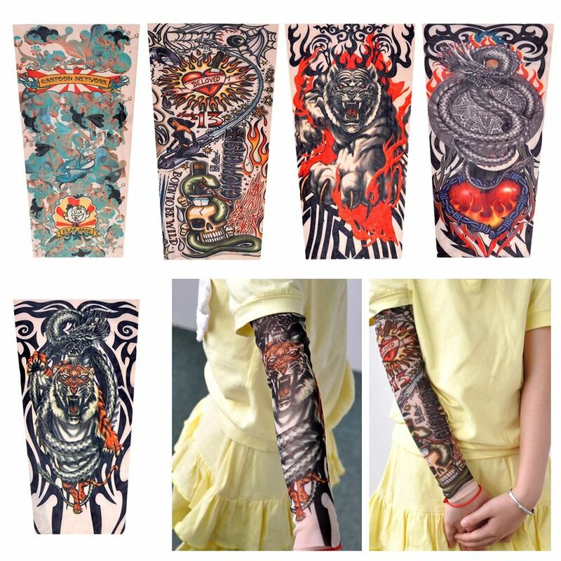 Running Warmer Summer Cooling UV Protection Basketball Flower Arm Sleeves Arm Cover Tattoo Arm Sleeves Sun Protection