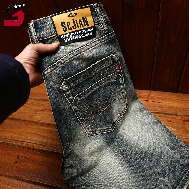 2024New wysokiej jakości jeansowe szorty męskie letnie sprane Vintage nostalgiczne modne koreańskie Casual przycięte spodnie
