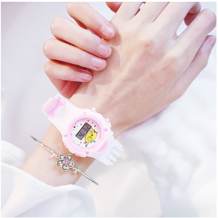 Fashion Cute Girl Electronic Digital Watch Silicone Strap Student Watches