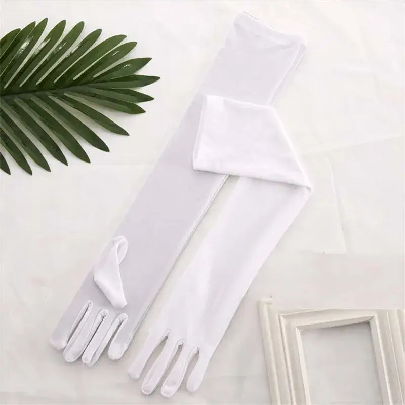 Sarung tangan jari panjang spandeks elastis seksi 45cm sarung tangan wanita pengantin wanita pernikahan Drama dansa perlengkapan pesta pakaian sehari-hari ulang tahun