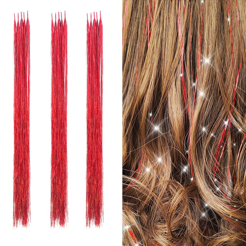 24 "Clipless Shiny Invisible Synthetic Hair Extension I Type Hair Patch Fashion Women's Natural Hair Extension Accessories