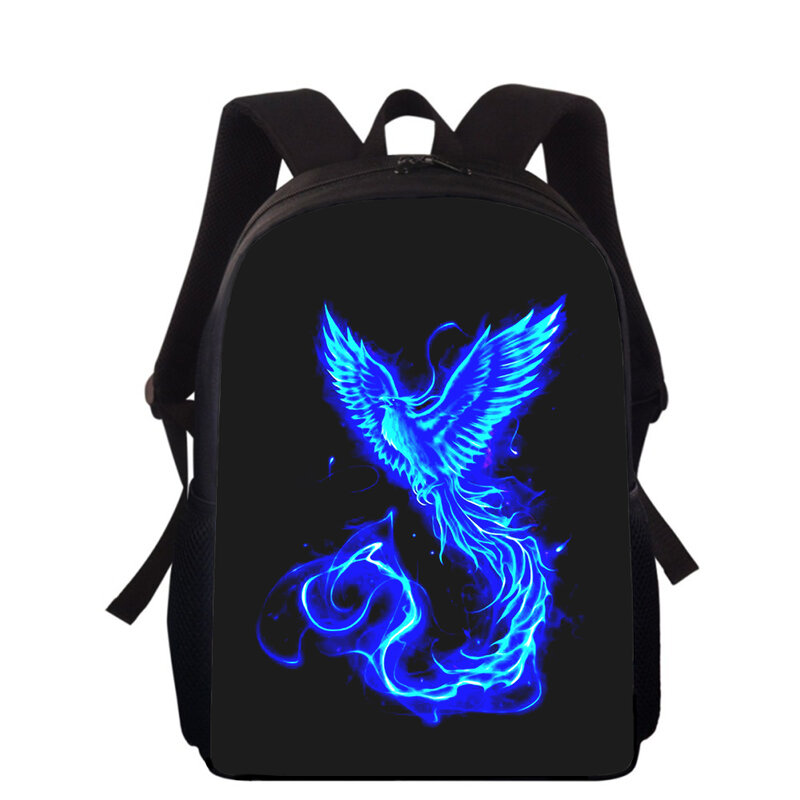 Ransel sekolah motif Phoenix air dan api ransel tas buku 16 inci populer untuk anak laki-laki dan perempuan SD atau menengah