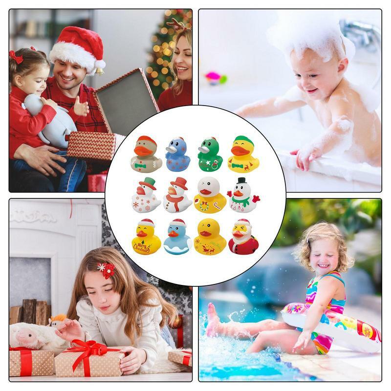 Weihnachts enten Bulk 12 Stück lustige Enten Bad Pool Spielzeug Set Bad Badewanne Spielzeug Party zubehör für Schul karnevale und im Freien