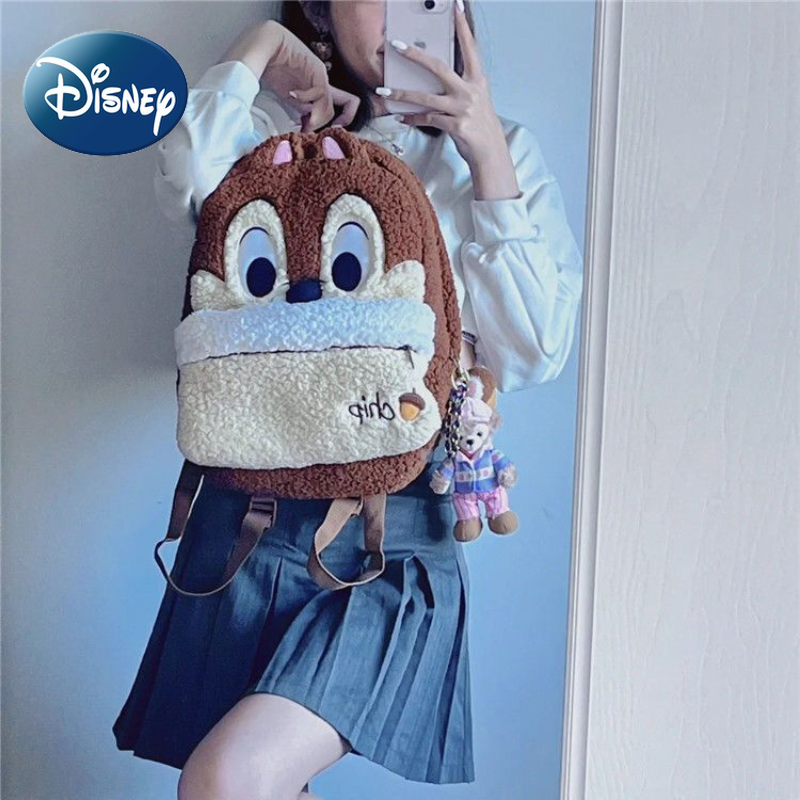 MINISO Disney-mochila escolar para niña y niño, morral con Chip de dibujos animados, de lujo, para libros