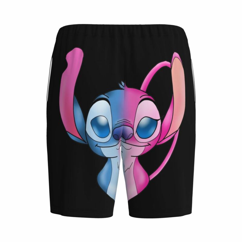 Custom Animation Stitch Pajama Bottoms for Men Lounge Sleep Shorts Drawstring Sleepwear Pjs with Pockets