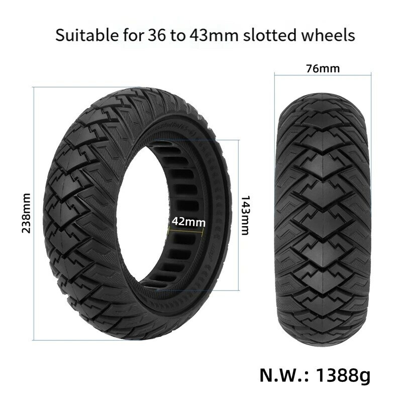 Ulip 10Inch 10X3/255X80(80/65-6) Off-Road Wider Tubeless Solid Tire Explosion-Proof For Electric Scooter Replacement Accessories