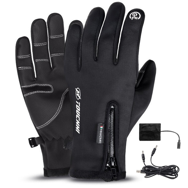 Rękawice ekran dotykowy USB zimowe rękawice narciarskie wiatroodporny do ogrzewania rękawiczek do jazdy na rowerze, jazda piesza piesza dla kobiet mężczyzn
