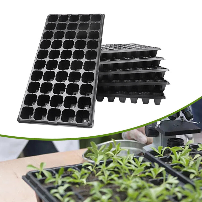 Bandeja de mudas retangulares reutilizáveis para jardinagem interna, Mini propagador para flores e vegetais, germinação de plantas, ferramenta de estufa 72 células