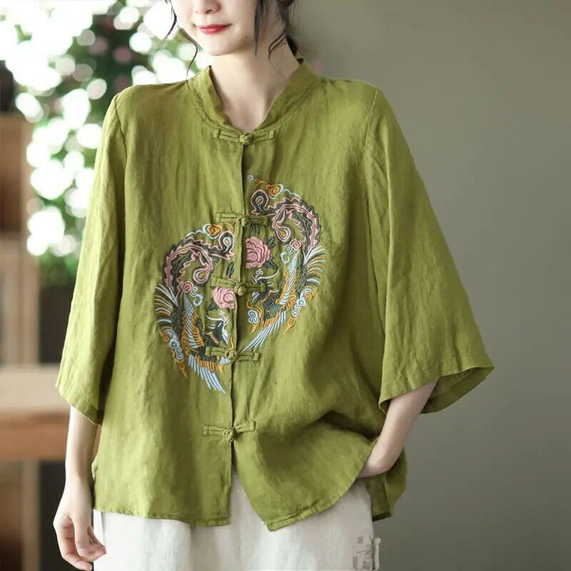 Chińska koszula w stylu odzież damska qipao top strój tang cheongsams top w stylu vintage etniczne ubrania kobieta tradycyjny strój hanfu