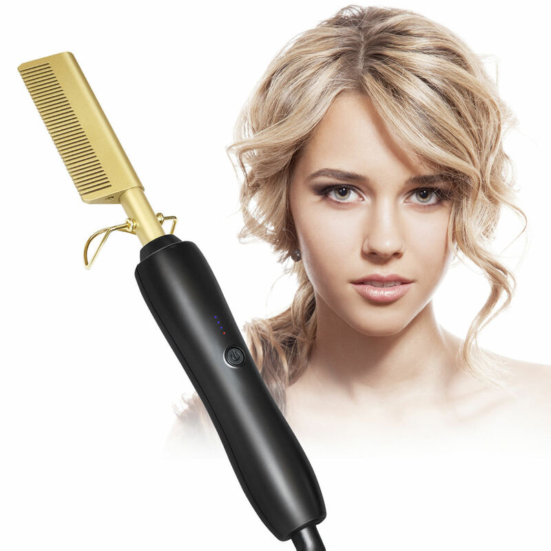 Hair Straightener Comb Straightening Brush Multi-function Corrugation Curling Iron Hair Curler Comb
