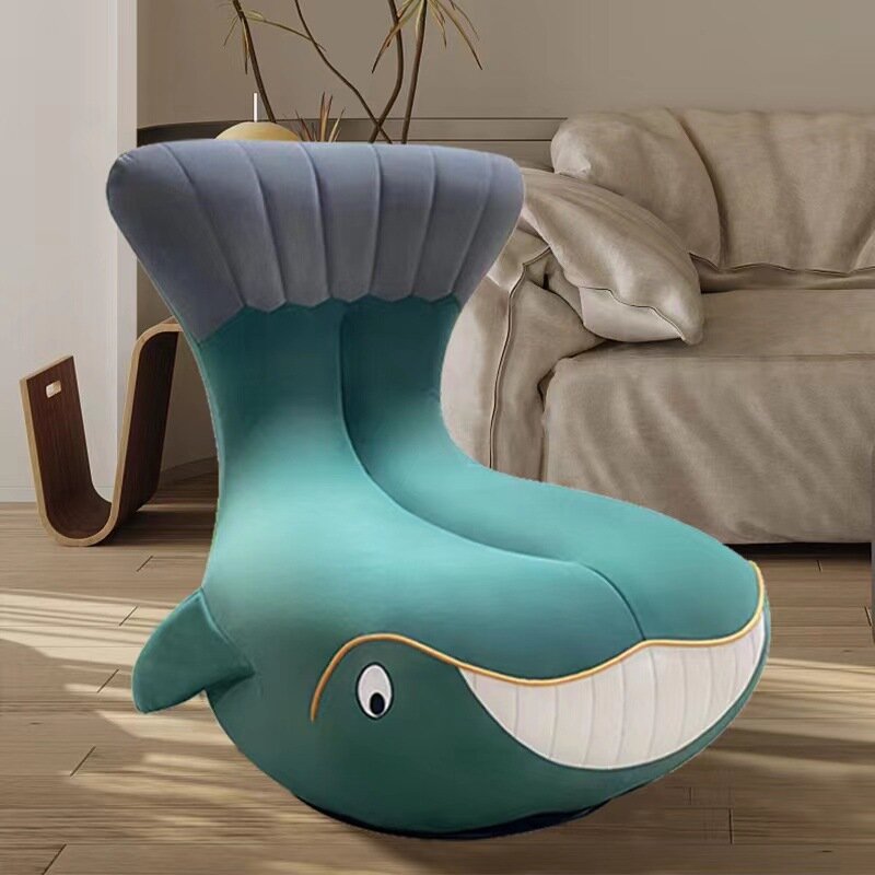 Sofá giratorio creativo para una sola persona, silla de ocio para niños, balcón, sala de estar, animal ballena