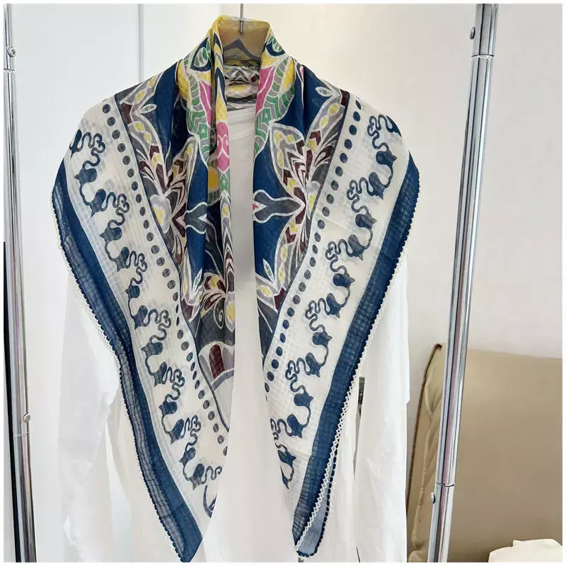 Bufanda cuadrada de algodón de 90cm para mujer, accesorios para el cuello, pañuelo para el pelo, Hijabs, Fular, bufanda N156