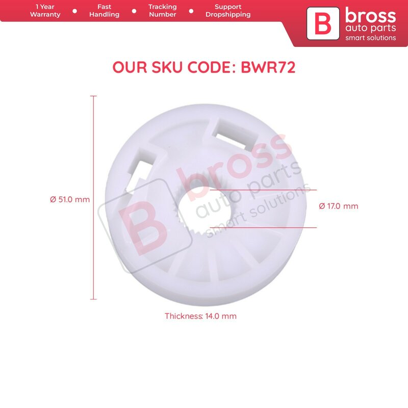 Bross Auto Parts BWR72 Power Electrical Power Window Regulator Wheel for VW Polo Classic Made in Turkey Fast Shipment Top store