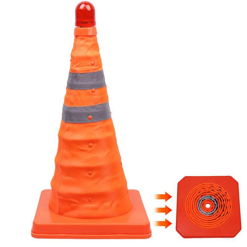 Construction Cones Heavy Duty Parking Cones With Reflective Collars Collapsible Driveway Road Traffic Control Cones 18 Inch For