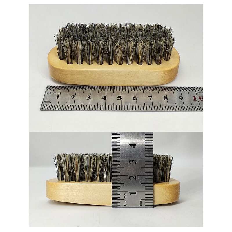 1PCS Horsehair Shoe Shine Brushes Polish Bristles Boots Shoes Leather Care Cleaning Brush Nubuck Boot Nubuck Boot Pig Bristles