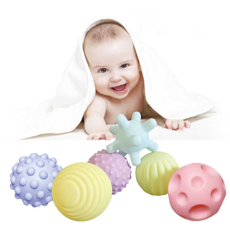 6PCS Baby Bath Toy Sensory Balls Set Textured Hand Touch Grasp Massage Ball Infant Tactile Senses Development Toys for Baby