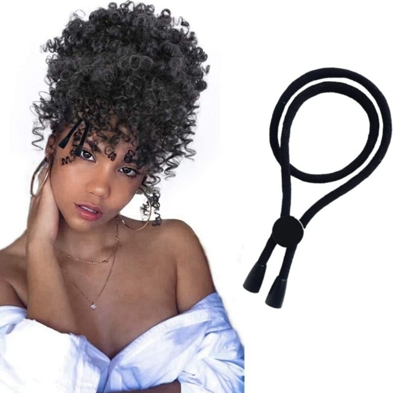 5 szt. Regulowane gumki do włosów dla kobiet kręcone włosy grube, plecionki, naturalne włosy