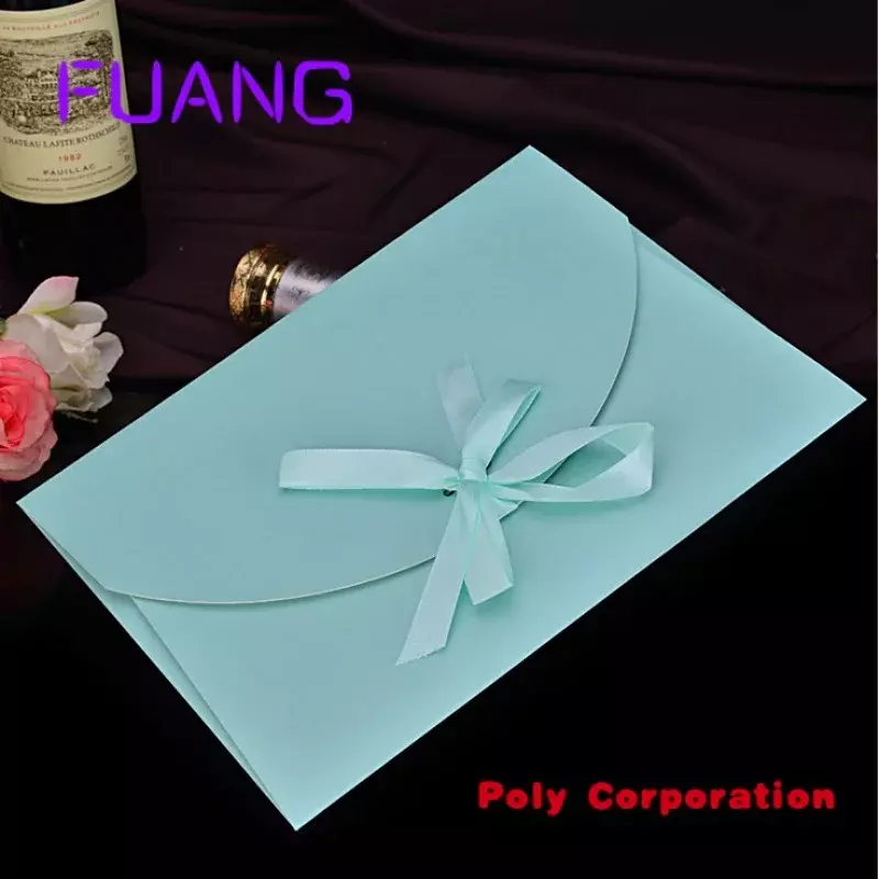 Custom  Custom logo folding paper packing envelopes with ribbon Recyclable wholesale silk scarf packaging envelope