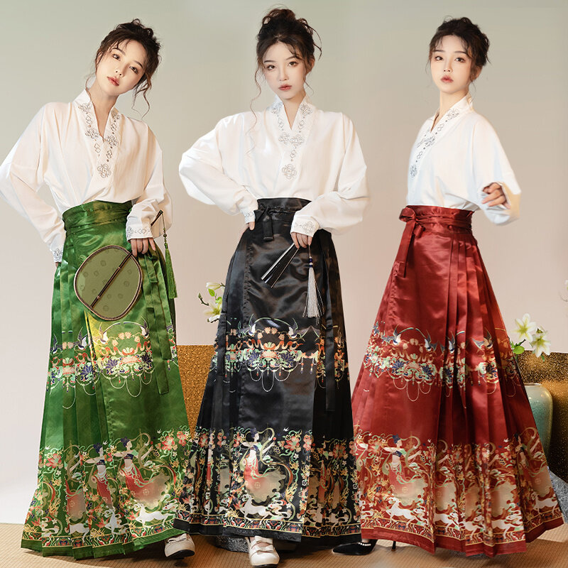 Costume Hanfu de la dynastie Ming traditionnelle pour femmes, tenue de prairie à la mode, jupe en Y de style chinois, tenue de cosplay de fête, 03