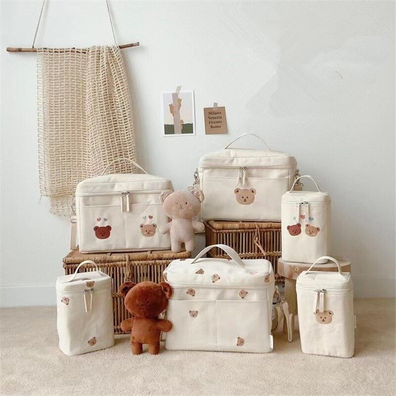 Корейский Медведь Тедди из алюминиевой фольги изолированная сумка для мамы детская коляска, Портативный Ланч-бокс для хранения, сумка для холодной изоляции, сумка для молока