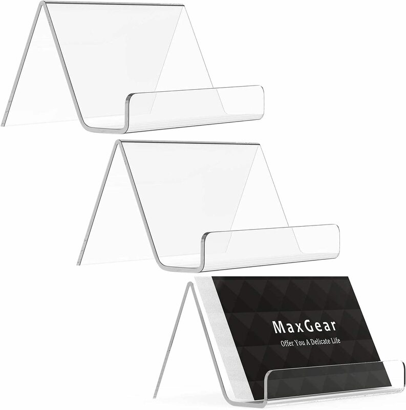 1 buah akrilik transparan pemegang kartu bisnis meja rak meja kotak penyimpanan berdiri perlengkapan kantor restoran