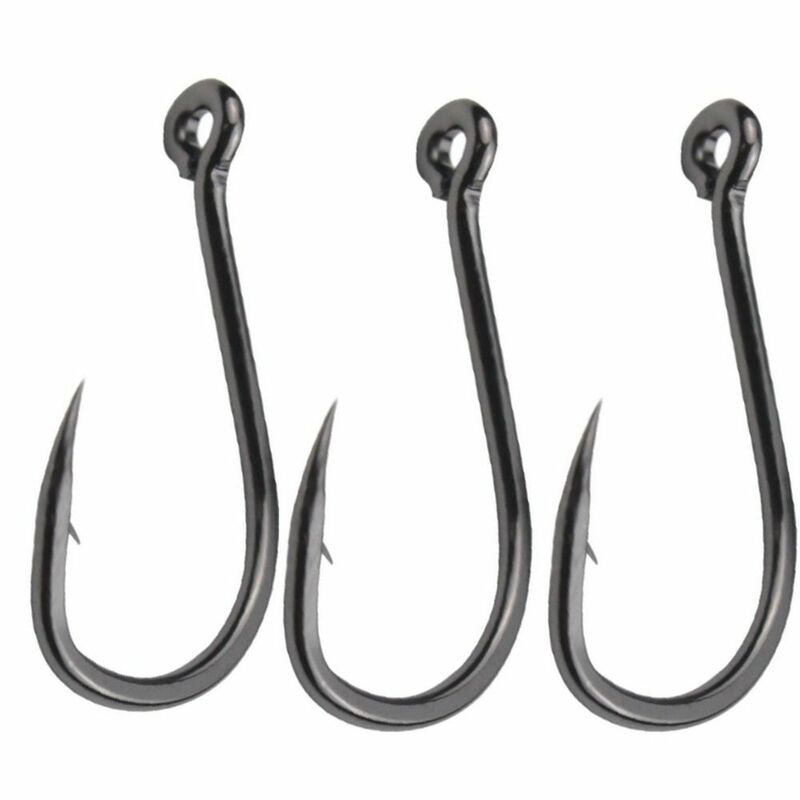 50PCS High Carbon Steel Fishing Hook Lures Carp Sharpened with Barb Barbed Carp Hooks Thick Strong Single Fishhook Sea Fishing