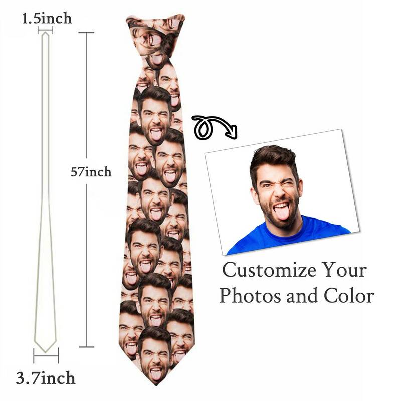 Spersonalizowany krawat fotograficzny spersonalizowany męski akcesoria imprezowe krawaty z nadrukiem na zamówienie twarze zwierzaki zawiązują zabawny pomysł prezenty na dzień ojca