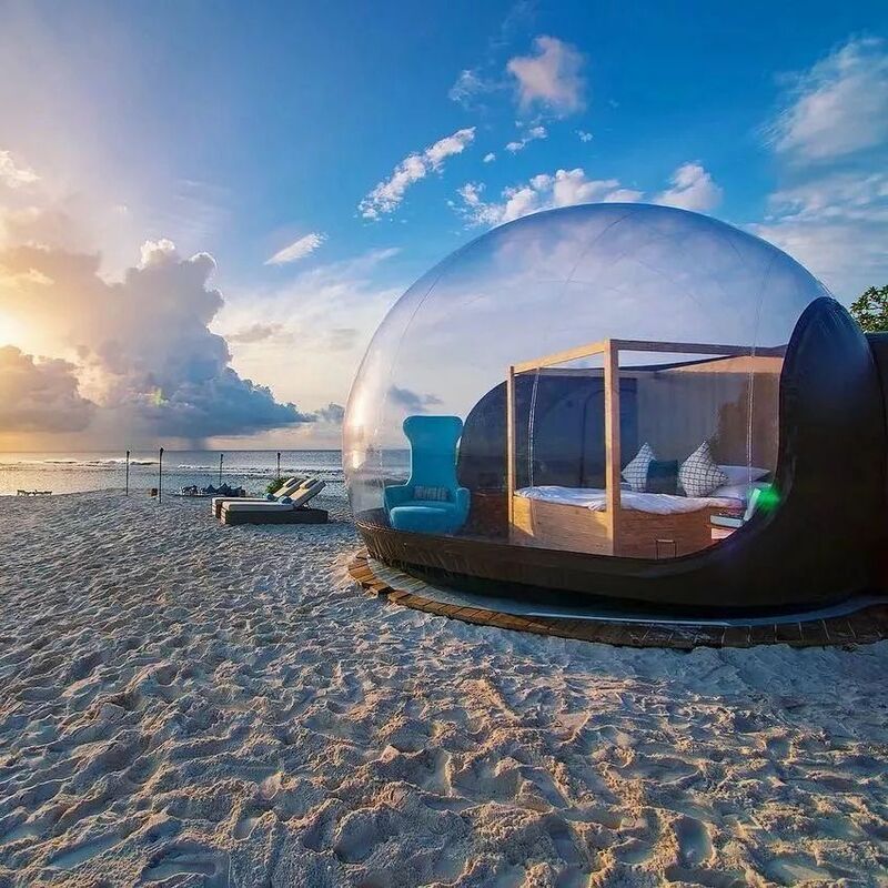 Transparentes aufblasbares Blasen zelt Camping im Freien kugelförmiges klares Haus Garten hütte Lodge Sternen himmel Kuppel mit freiem Gebläse